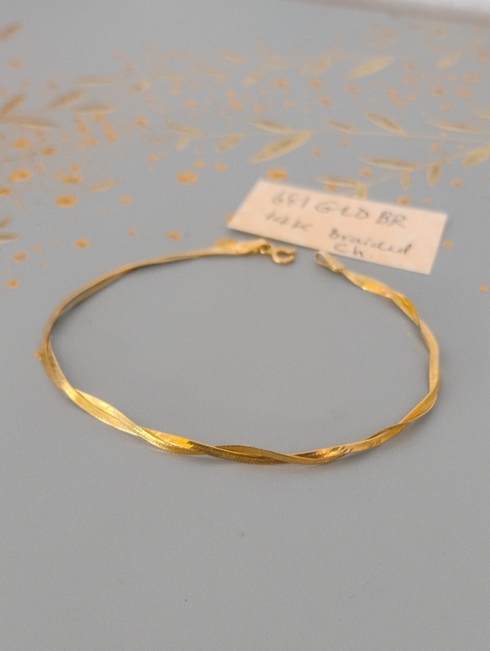 Braided Herringbone 14 K Gold Bracelet